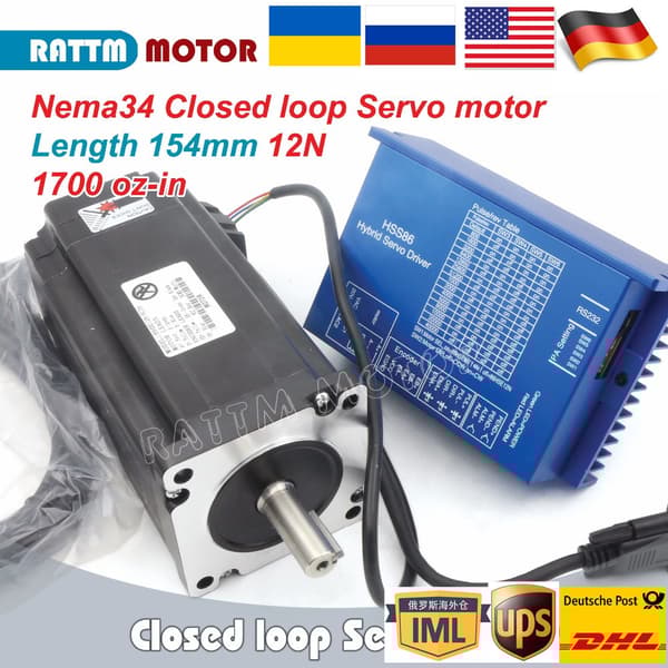 Hybrid lukket sløjfe servomotor, 12N.m moment, 6A strøm, 200KHz frekvens