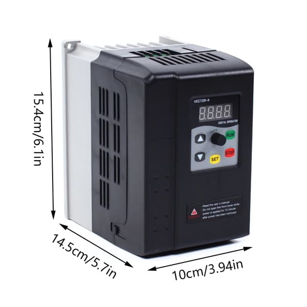 Variabel frekvensdrivning, 2,2 kW effekt, 5,8 A ström,svart