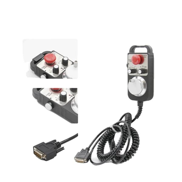 4-axlig CNC handhjul pendant, nödstoppknapp, hållbar plastdesign,4 axlar med kontakt