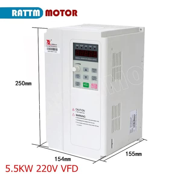 Muuttuvataajuusohjain, CNC-jyrsimen karan moottorin nopeudensäätö, 220V-tuki, 5,5KW 220V