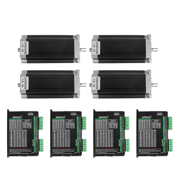CNC Stegmotor Kit, 425 Oz-in Hållmoment, Hybrid Stegmotorteknik,4-axlig kit