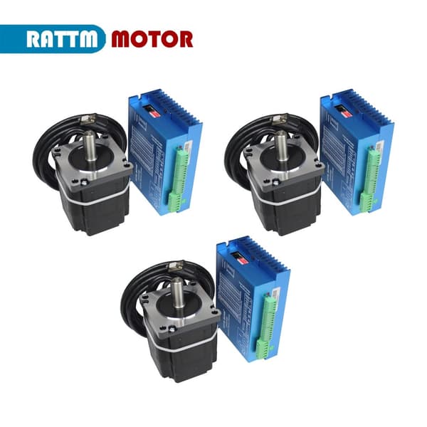 Nema23 Sluten Loop Servomotor, 2N.m Hållmoment, 4.2A Ström / Fas, 16 Mikrosteg Val,3 Set
