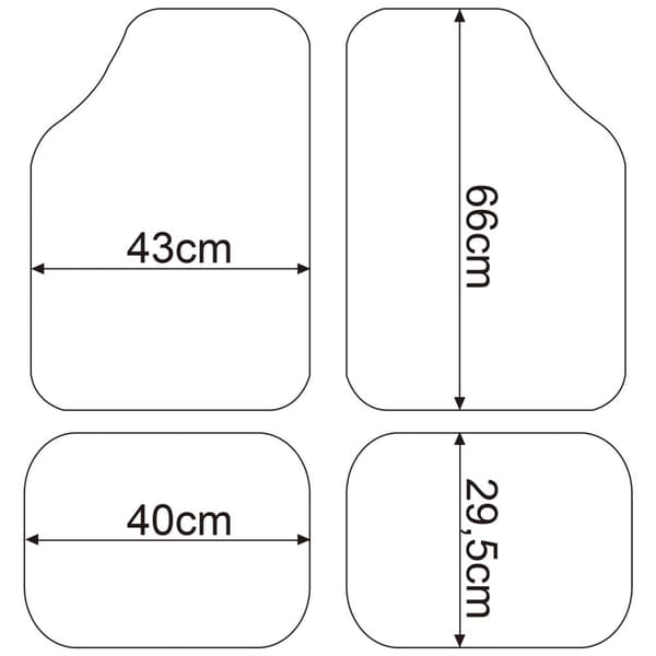 Rootz bilgulvmåtter - Autotæpper - Fodbetræk til køretøjer - Indvendige beskyttere - Bilmåtter - Gulvbetræk - Bilpolstring - Lilla/sort - 66 x 43 cm F