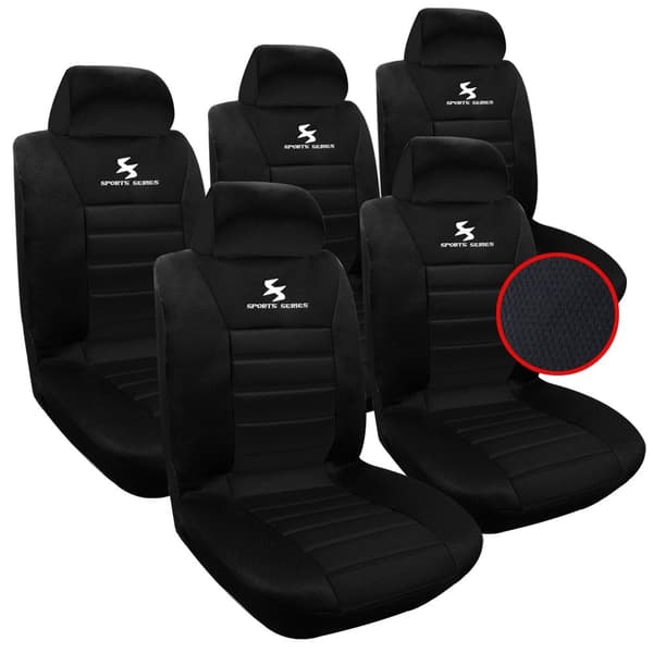 Rootz bilstolsöverdrag - Fordonskuddskydd - Autosätesskydd - Sätessköld - Klädselskydd - Stolskinn - Bilmatta - Svart - 22,4x15,7x6,7 tum