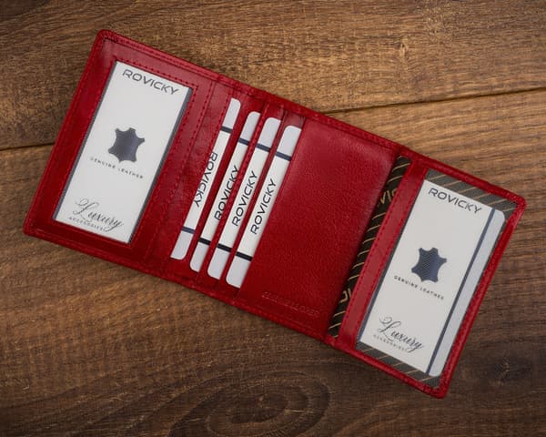 Etui til kort og dokumenter lavet af naturligt læder - Rovicky