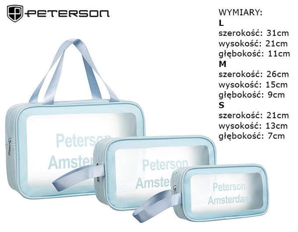 Sæt med tre vandtætte kosmetiktasker - Peterson