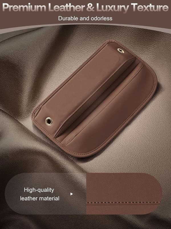 Lollanda Car Storage Leather 2-Pack, kaksi auton säilytyslaukkua – universaali, ruskea/musta