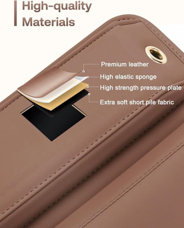 Lollanda Car Storage Leather 2-Pack, kaksi auton säilytyslaukkua – universaali, ruskea/musta
