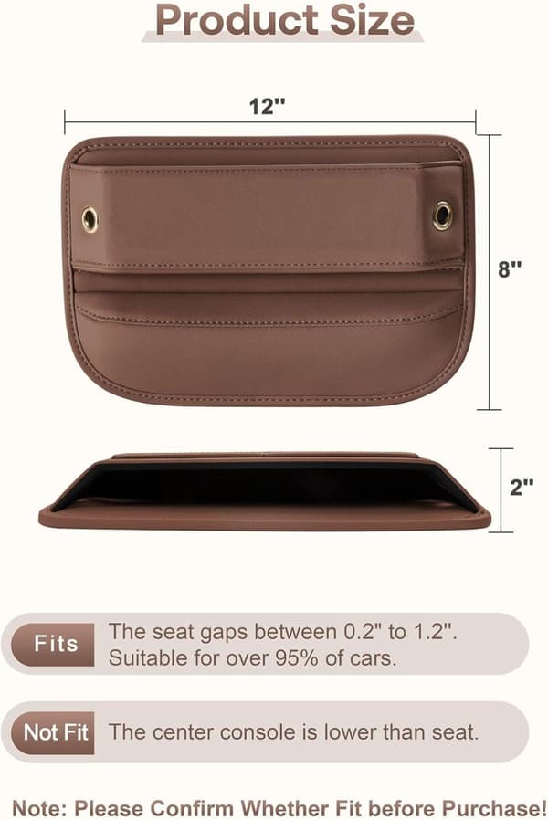 Lollanda Car Storage Leather 2-Pack, kaksi auton säilytyslaukkua – universaali, ruskea/musta