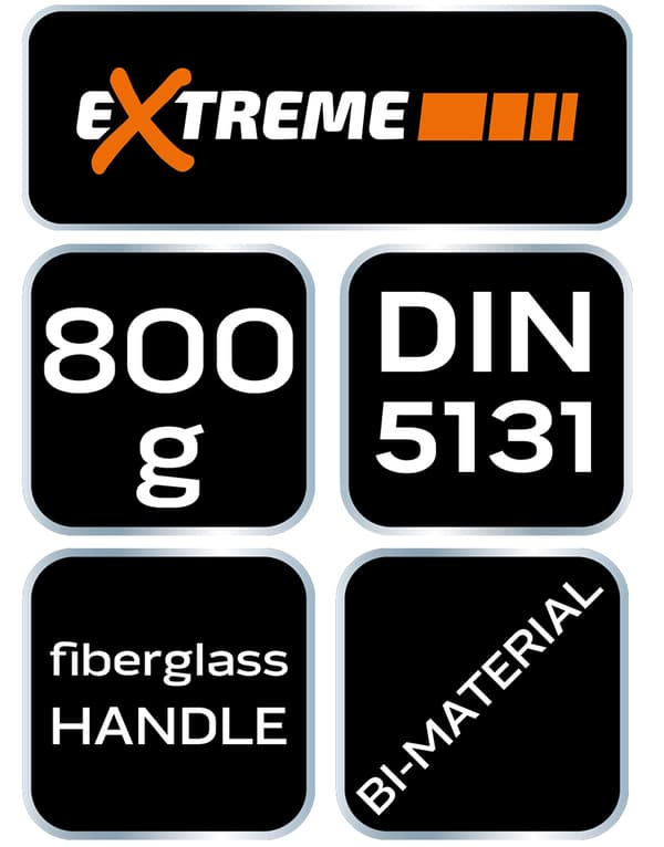 Økse 800g, glasfiberskaft