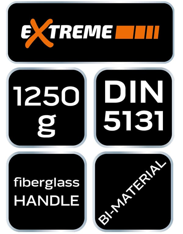 Økse 1250g, glasfiberskaft
