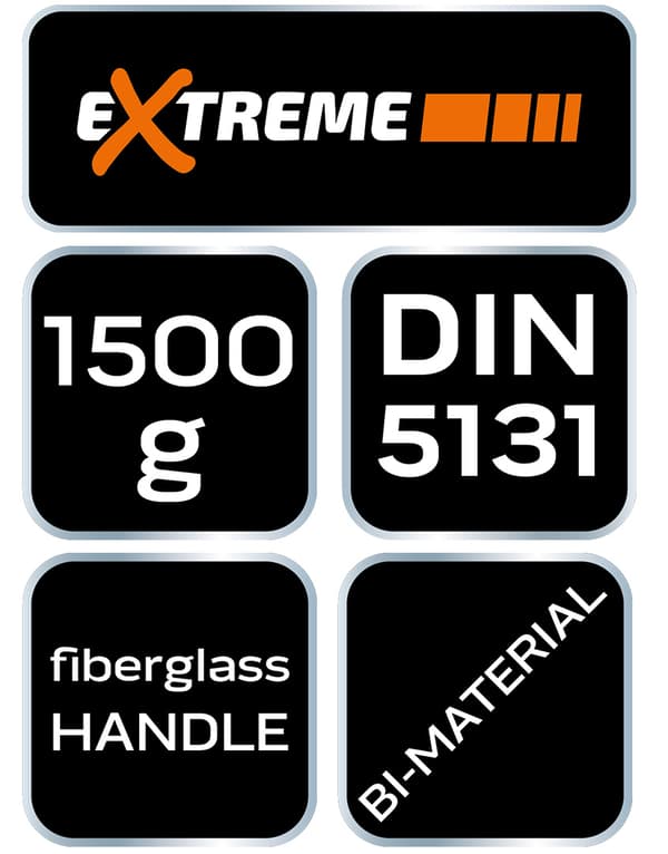 Økse 1500g, glasfiberskaft