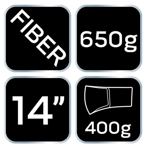Økse 650g, numse 400g, fiberskaft, 14"
