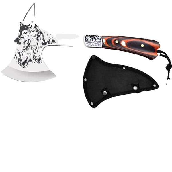 Varghuvudyx, hög hårdhet rostfritt stål, ergonomiskt trähandtag,Axe3