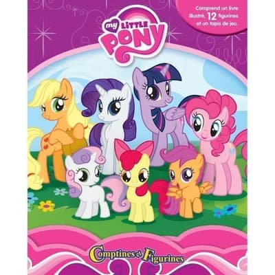 MY LITTLE PONY 12 figurer og en playmat - 10 sider indbundet bog - Udgaver Phidal