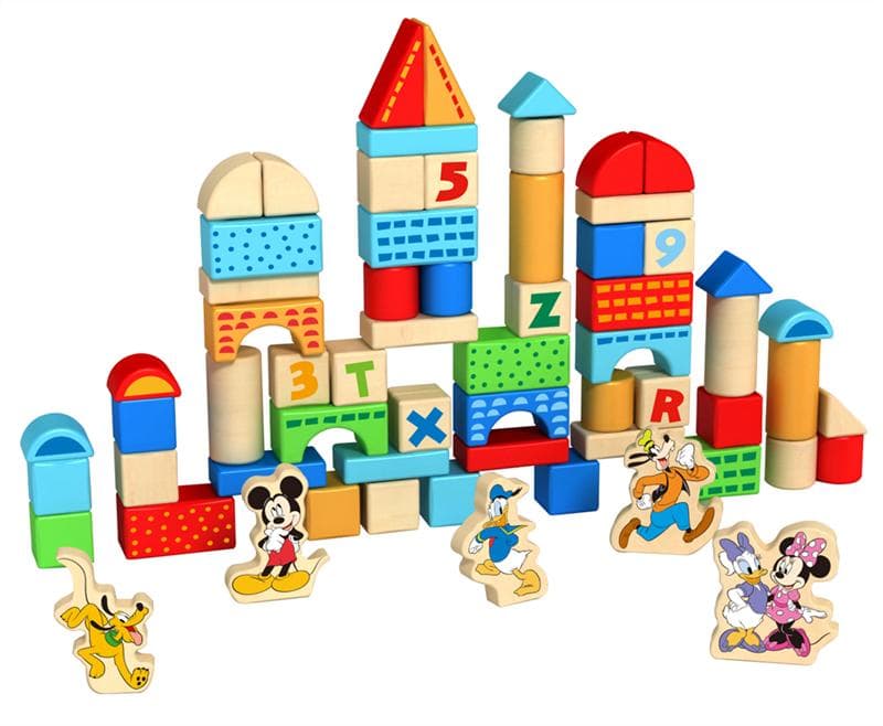 Disney Wood Mickey Block Set-100pcs- Staplande Brickor
