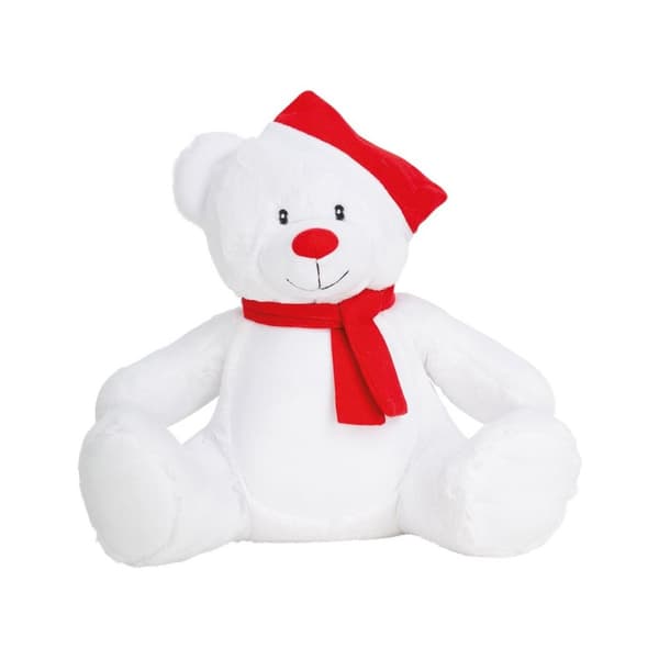 Mumbles Zippie Christmas Teddy Bear White/Red One Size