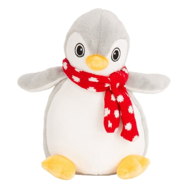 Mumbles Childrens/Kids Printme Mini Penguin Plush Toy Grey/White M
