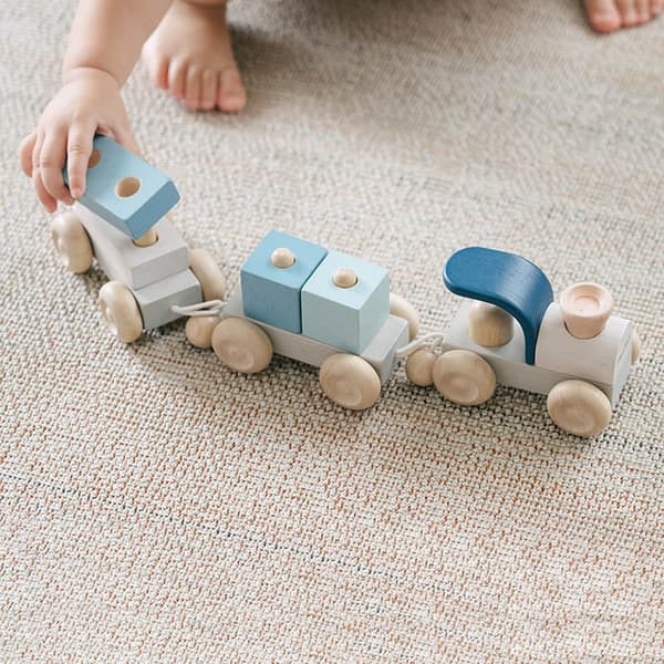 Tåg med klossar - träleksak från Plantoys