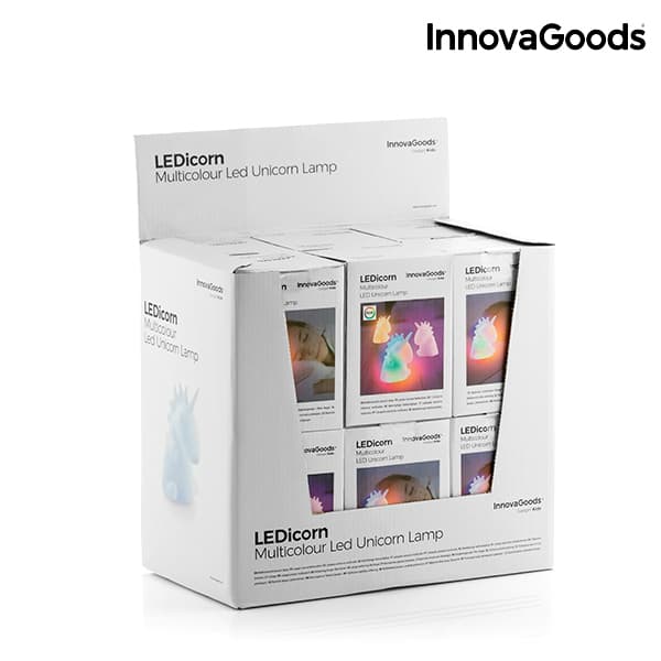 Flerfärgad Enhörningslampa LEDicorn InnovaGoods