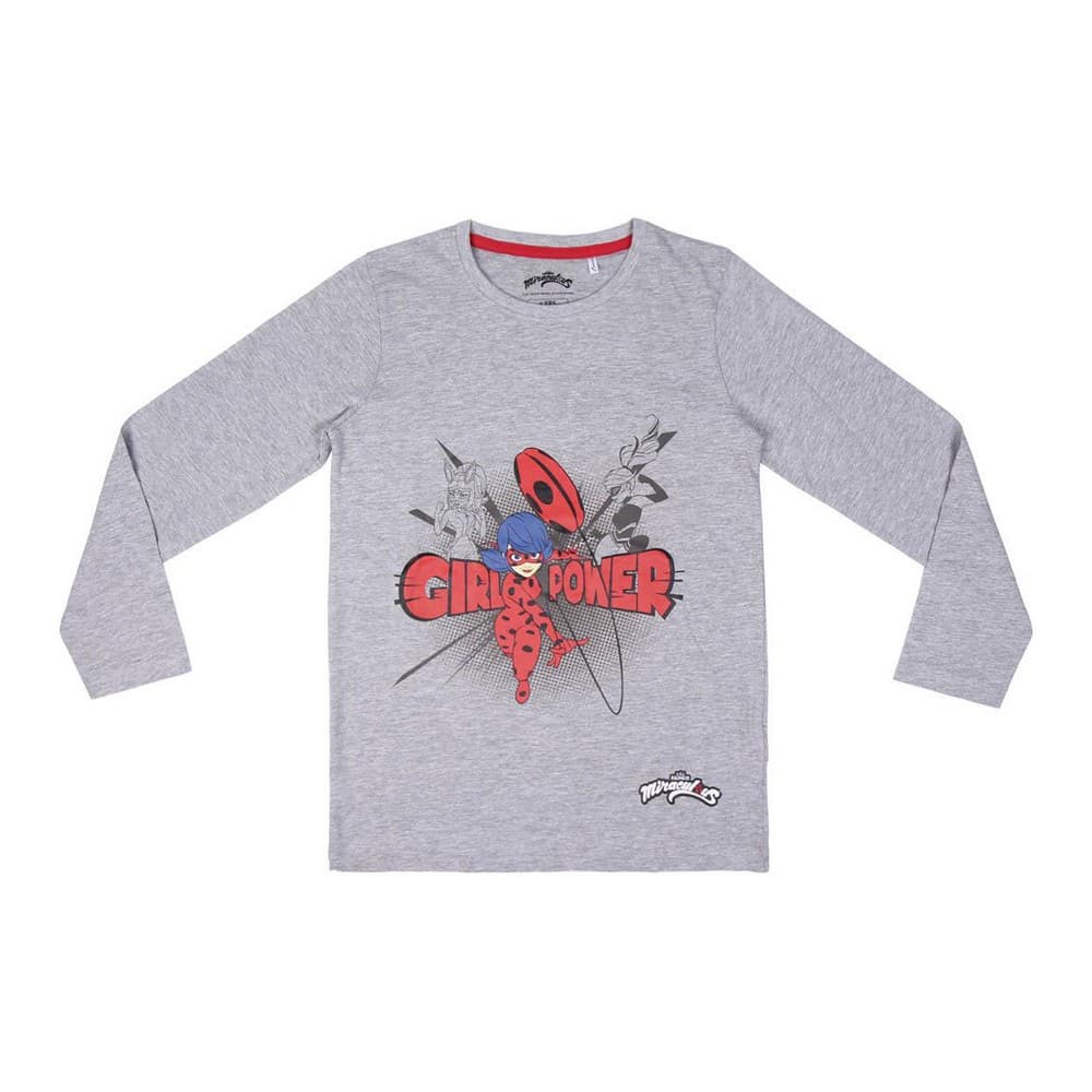 Långärmad t-shirt, Barn Lady Bug Grå