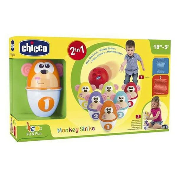 Bowlingspel Monkey Strike Chicco (7 pcs)