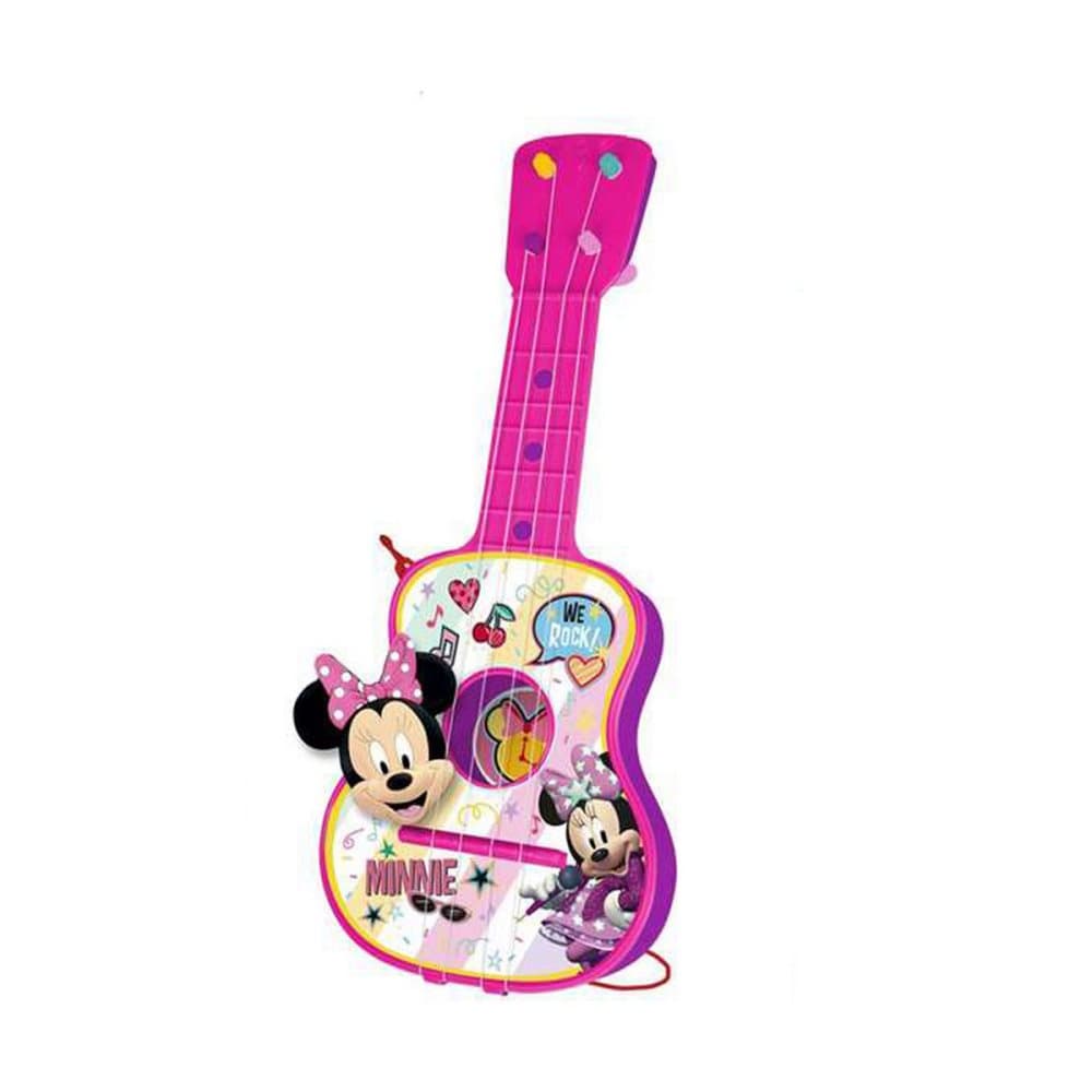 Gitarr för barn Minnie Mouse Rosa 4 Rep Med fodral