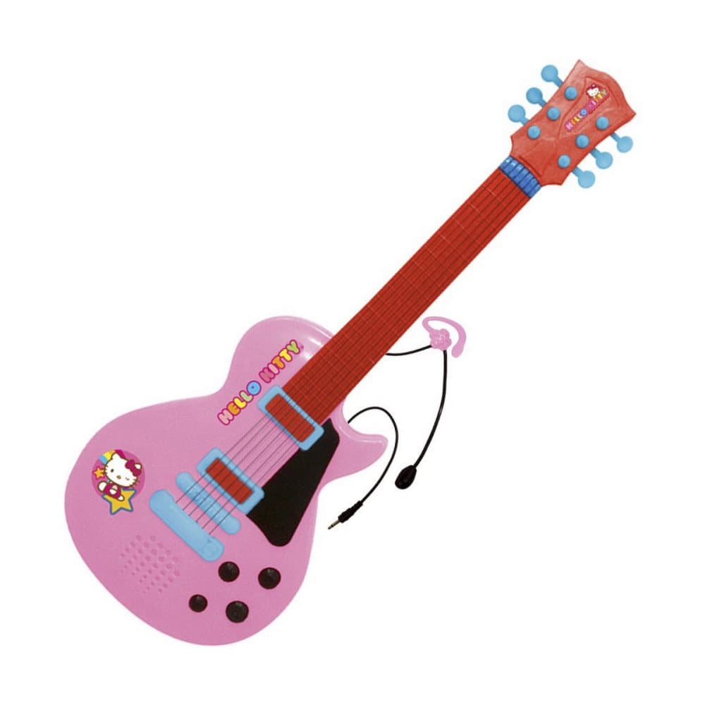 Gitarr för barn Hello Kitty Mikrofon Rosa Elektronik