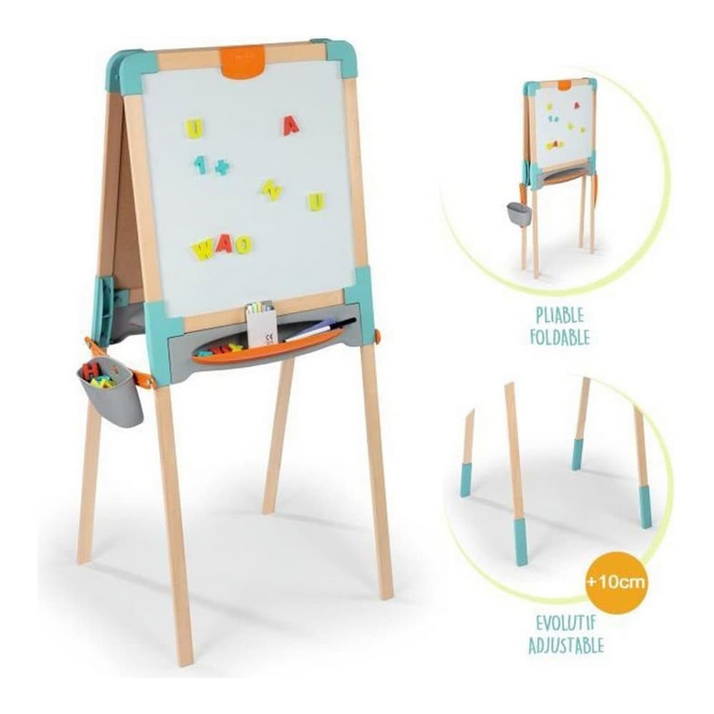 Tvåsidig skrivtavla Smoby Trä Hopfällbar 2 i 1 Justerbar höjd