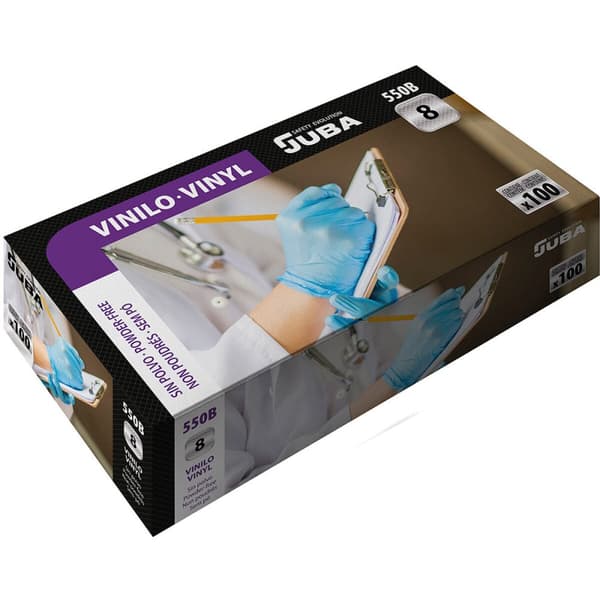 Engangshansker JUBA Pulverfri Box (100 enheter)