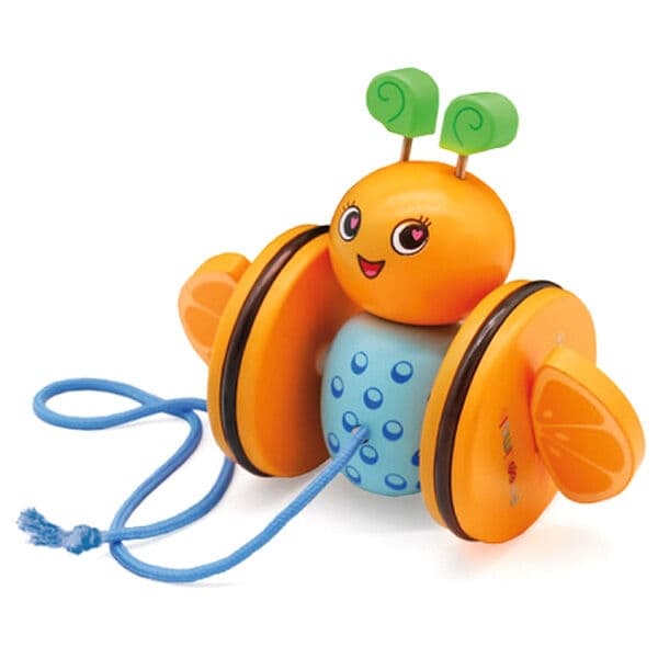 Frootimals Orangiefly wooden first steps pull along toy