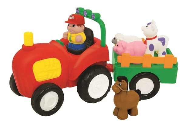 Traktor med Trailer & Dyr med Lyd