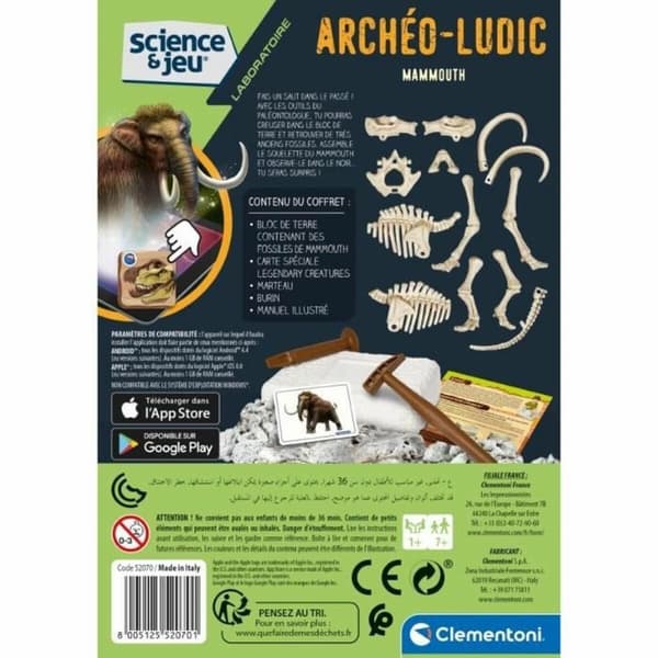 Videnskabspil Clementoni Archéo Ludic Mammoth Fluorescerende