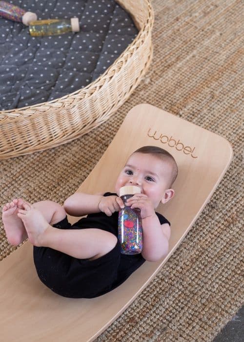 Sensorisk leksak - Petit Boum - Set med 3 ekoflaskor - Baby - Grön - Musikal