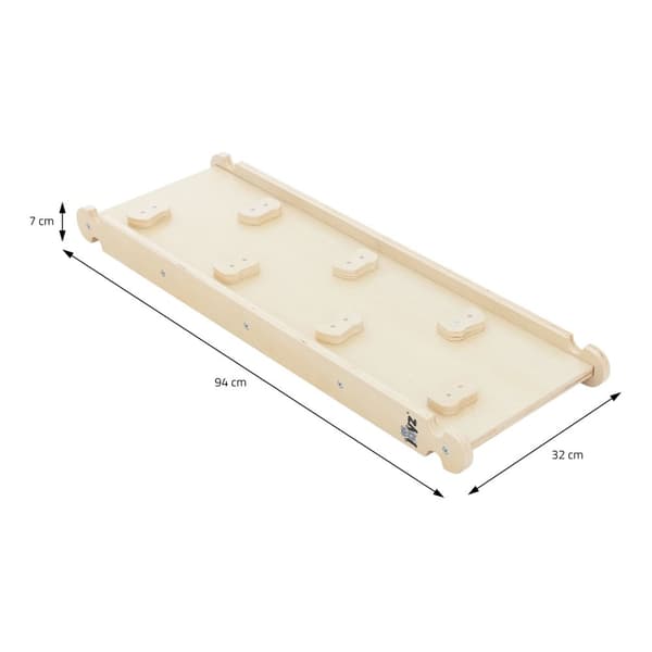 Joyz 2 i 1 klätterbåge med rutschkana; natur; av trä; regnbågsgunga med klätterramp; i Pikler-stil; 2-pack inomhus klätterställning för barn från 1