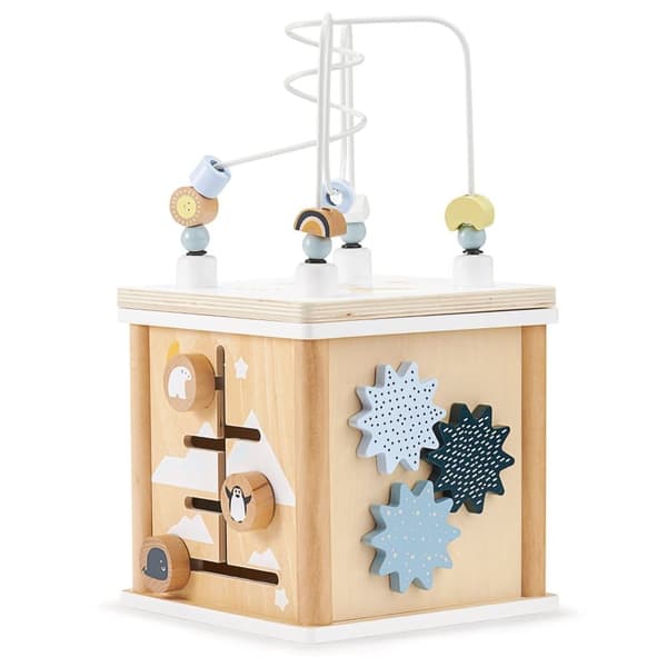 Mamabrum Wooden Education Cube med Interlace, Die Sorting Toy, Farvegenkendelse til børn 12m+, Sorteringsterning...