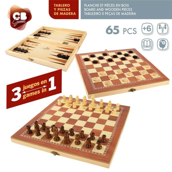 Parchís, Sjakk og Damspill CB Games Tre Backgammon (6 enheter)