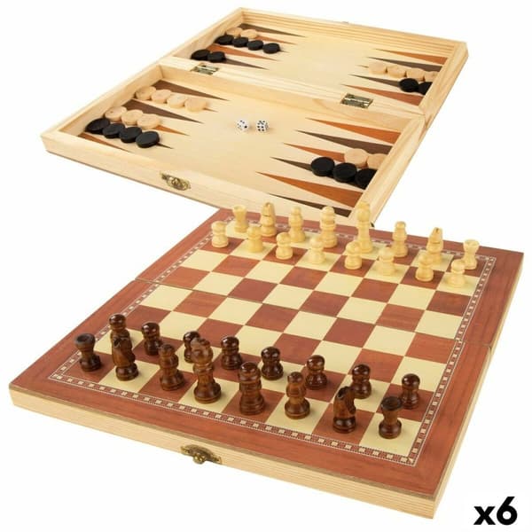 Parchís, Sjakk og Damspill CB Games Tre Backgammon (6 enheter)