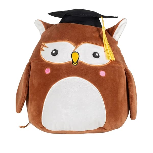 Mumbles Squidgy Owl Plush Toy Dark Brown One Size