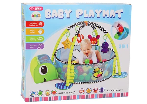 Babysoffmatta Poolbollar 3-i-1 sköldpadda