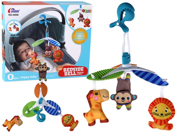 Klassisk babysengskarrusel med dyreklemme