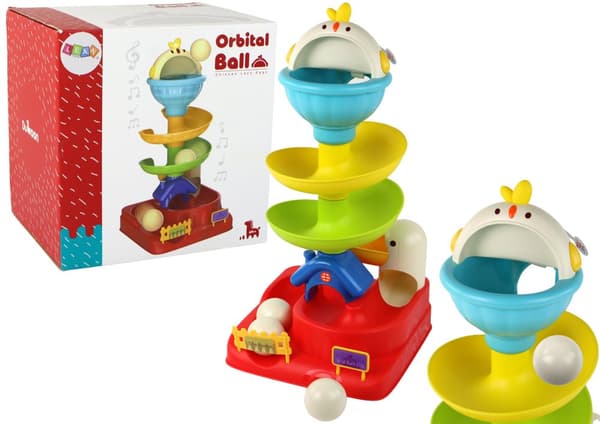 Sanselegetøj Falling Ball Egg Kylling Rutsjebane