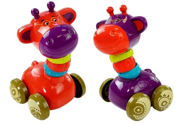 Dyr på hjul Rød giraf Gul elefant