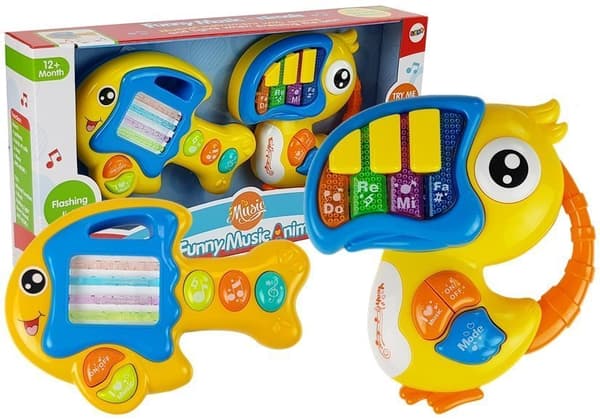 Papuga Rybka batteridrevet klaver og guitar