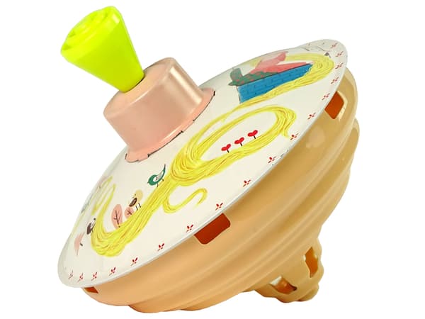 Rapunzel Toy Spinning Top, Gul Metal