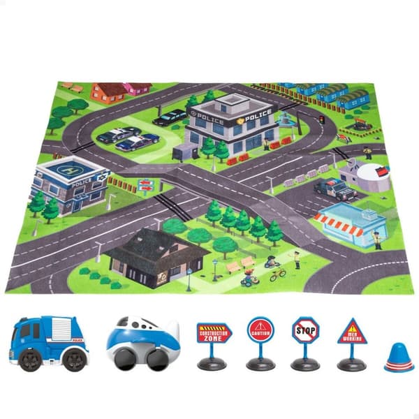 Lekmatta Speed & Go Dodatki Fordon Väg Tyg Plast (6 antal)
