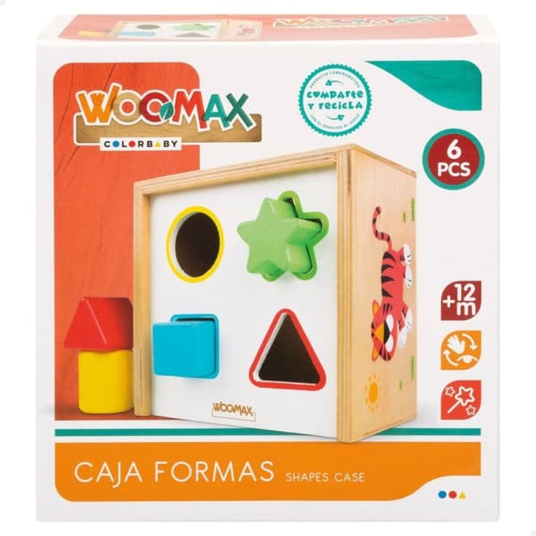 Lasten puinen palapeli Woomax Muodot 13,5 x 7,5 x 13 cm (6 osaa)