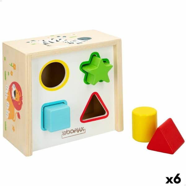 Lasten puinen palapeli Woomax Muodot 13,5 x 7,5 x 13 cm (6 osaa)