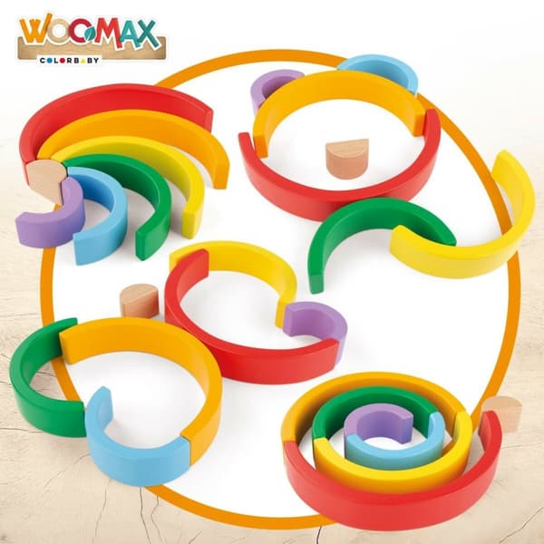 Ferdighetsspill Woomax Regnbue 21 x 10 x 3,5 cm (12 enheter)