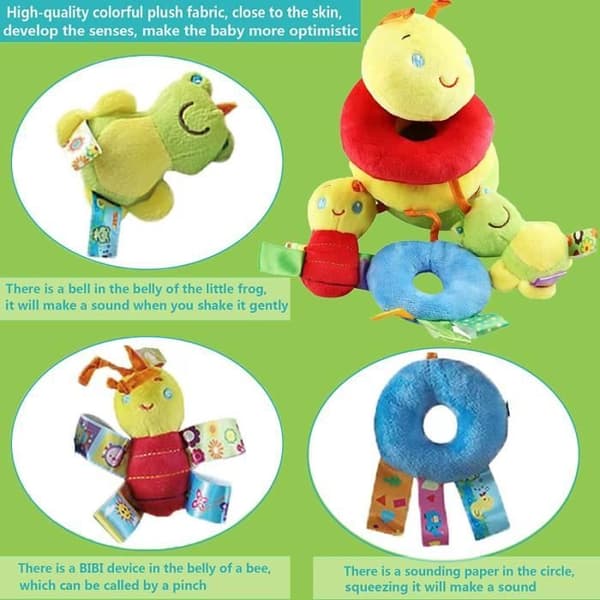 Babyaktivitet Spiral Sensorisk Exploration Spiral plyschleksak med musikdosa BB Squeaker & Skallror